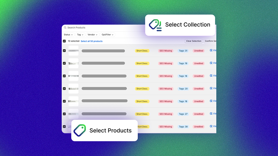 Select thousands of products to edit with ChatGPT in bulk